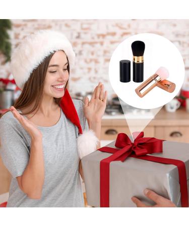 Xinsuo 2-Piece Travel Makeup Brush Set | Powder & Liquid Foundation Brushes for Loose Powder & Cream | Black & Pink - Buy Online on GoSupps.com