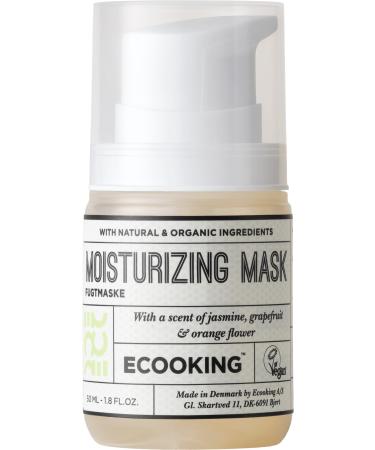 Ecooking Premium Quality Moisturizing Face Mask - 50ml Lightweight Hydrating and Regenerating Treatment with Organic Ingredients - Cucumber Water Aloe Vera Mandarin Oil Almond Oil With Fragrance