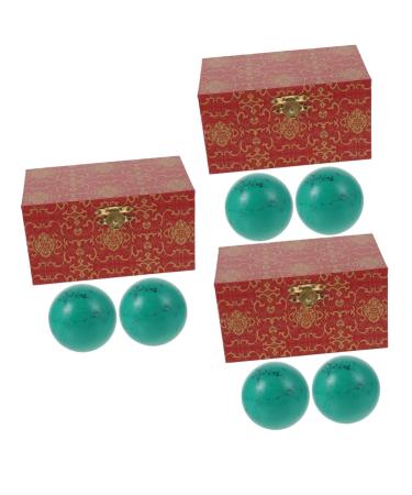 FOMIYES 6 STK turquoise handball fitness gift Stress reduction muscle home decor apartment furnishings massageball the gift turquoise balls useful balls wooden gymnasium ball decorate