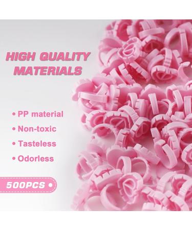 500pcs Pink Heart Shape Glue Rings for Eyelash Extensions - Disposable Smart Glue Cups by Narkysus - Buy Online on GoSupps.com