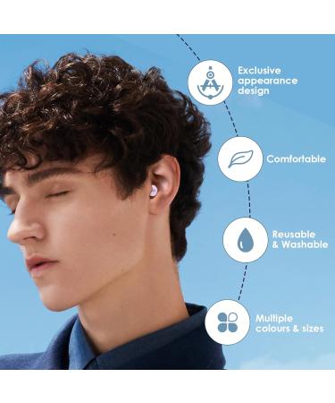 Buy 2 Pairs Noise Cancelling Ear Plugs for Sleeping Swimming & More | High-Fidelity Silicone Ear Tips Reusable Comfortable Fit in XS/S/M/L | 24dB-33dB Purple - Buy Online on GoSupps.com
