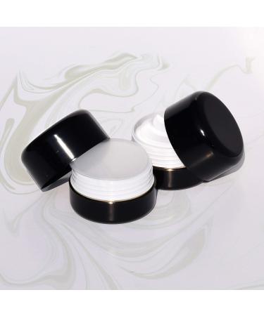 Sample pots 20 Pieces cosmetic pots Empty cosmetic containers with Lid for Creams Sample Make-up Storage (50ml) (black)