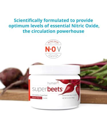 HumanN SuperBeets Circulation Superfood Concentrated Beet Powder - Black Cherry Flavor (2-Pack 5.3oz) | Nitric Oxide Boosting Supplement - Buy Online on GoSupps.com
