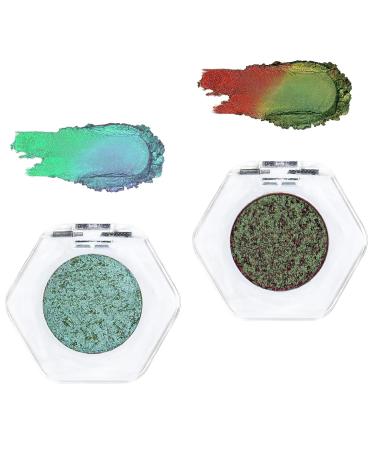Adriana Nicole Cosmetics Eyeshadow Double Chrome Eye Shadow Ethereal Single Color-shifting Eyeshadow Adriana Nicole Eyeshadow Eyeshadow with Exquisite Glitters (Mix B)