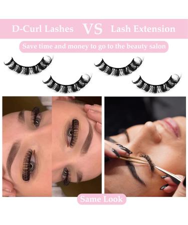 10 Pairs 3D False Eyelashes - Natural D Curl Russian Strip Lashes with Eyelash Clip | Fluffy & Wispy Artificial Eyelash Extensions for Eye Makeup - Buy Online on GoSupps.com