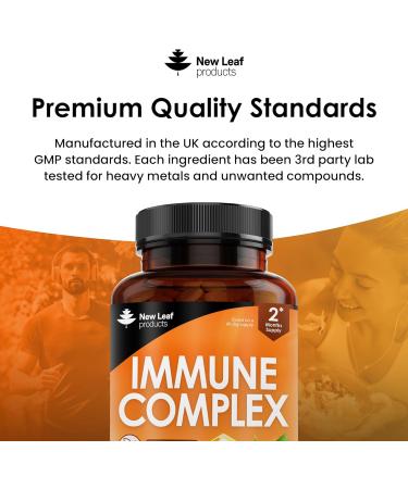 Vitamin D Tablets - Immune Booster Complex - Enriched with Immune System Vitamins C D B12 Zinc Turmeric & Elderberry - Immune Support Made in The UK Immunity Booster by New Leaf 120 Tablets - Buy Online on GoSupps.com