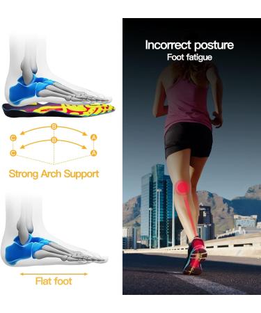 Health Arch Support Insoles for Plantar Fasciitis Relief | Reduce Heel Pressure | Best for High Arches & Shin Splints | Men s 9-9.5 & Women s 11-11.5 - Buy Online on GoSupps.com