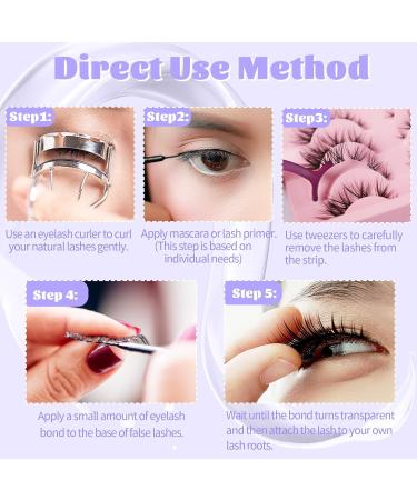 Buy D Curl Lash Clusters - 10 Pairs Waterproof Faux Mink Eyelashes for DIY Extensions - Fluffy Anime Lashes with Clear Band - Buy Online on GoSupps.com