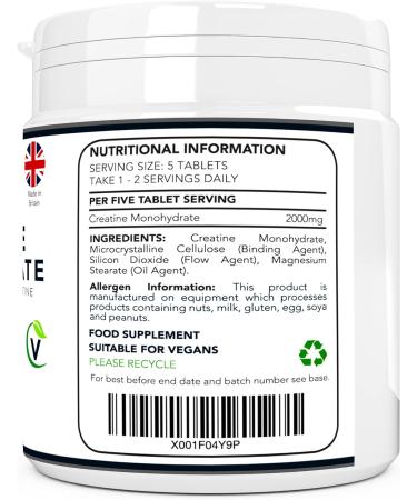Opal Fitness Creatine Monohydrate Tablets - Increase Muscle Strength and Energy - Vegan & Easy to Swallow - Build Lean Muscle - Scientifically Proven - Buy Online on GoSupps.com