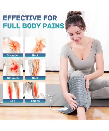 QALTGC Heating Pad - 12x24, 10 Temp & 9 Timer Settings, Soft & Washable for Pain Relief - Gray - Buy Online on GoSupps.com