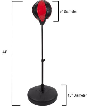 Hey! Play! Kids Punching Bag Set - Inflatable & Adjustable Speed Bag with Boxing Gloves for Toddlers to 7 Years - Red - Buy Online on GoSupps.com