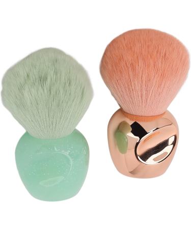 Soft Fluffy Hair Cosmetic Beauty Brush with Strong Powder Grasping Power Accurate Coloring Delicate Looking. Perfect for Loose Powder Blusher. Rose Gold Light Green - Buy Online on GoSupps.com