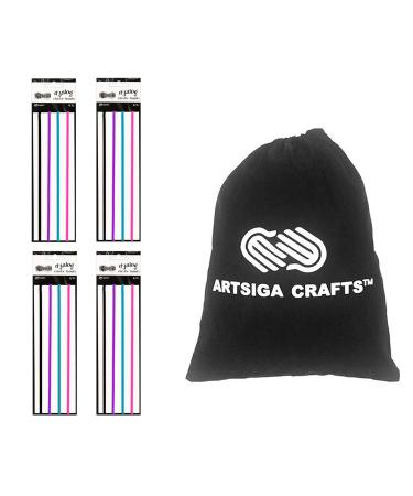 Ranger Ink Dyan Reaveley's Dylusions Dyalog Notebook Elastic Bands 4/Pk 4-Pack Bundled with 1 Artsiga Crafts Small Project Bag