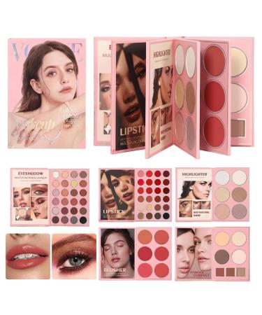 Eyeshadow Palette 5 Layers Book Style Blush Makeup Kit | Full Face Makeup Palette For Girls Beginners Enthusiastic Daily Routine Wedding
