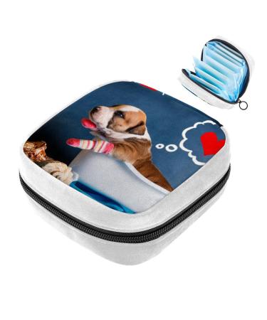 GIAPB Sanitary Napkin Storage Bag Period Bag Tampon Bag Makeup Bag Pad Pouch Animal Dog Color801