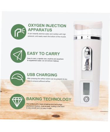 BIUDECO Hydrating Instrument Face Sprayer Portable Facial Mister Fog Humidifier Handheld Steamer White Abs - Buy Online on GoSupps.com