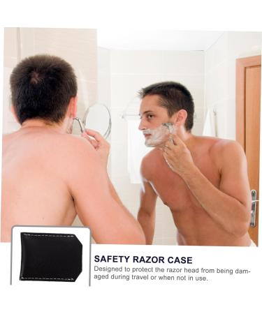 Minkissy 3-Pack Razor Travel Bags - Clear Carrier for Safety Razors Leather Sleeve PU Storage 6x4cm - Buy Online on GoSupps.com