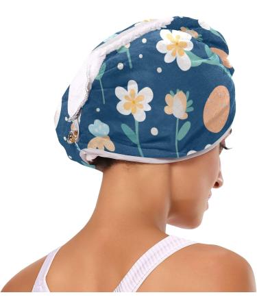 Rabbits Flowers Hair Towel 2 Pack | Super Absorbent Quick Dry Hair Turbans for Women & Girls - Buy Online on GoSupps.com