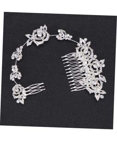 DOITOOL Rhinestone Headband Hair Comb Floral Rhinestone Hair Pin Wedding Bride Hair Accessories - Buy Online on GoSupps.com