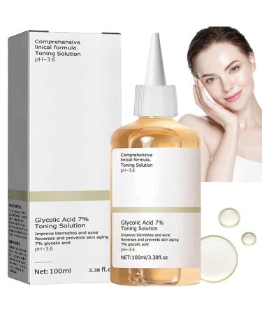 100ml Glycolic Acid 7% Toning Resurfacing Solution Glycolic Acid Toner Hydrating Toning Solution Glycolic Acid 7% Toning Solution Glycolic Acid Serum Face Serum for Women Glycolic Acid Peel for Acne