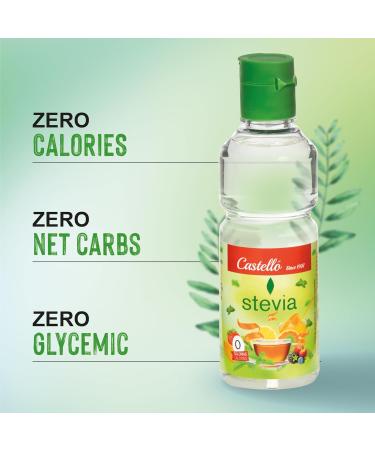 Castello since 1907 Stevia Liquid Drops 125 ml | 375 servings | 10 drops 1 teaspoon of sugar | Zero Calorie Sugar Substitute | 0 Calories - 0 Glycemic Index - 0 Net Carbohydrates - Keto - Buy Online on GoSupps.com