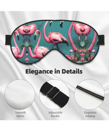 Flamingo Flowers Double-Sided Sleep Eye Mask | Comfortable Soft Blindfold with Adjustable Strap | Light Blocking Black for Travel & Sleep - Buy Online on GoSupps.com