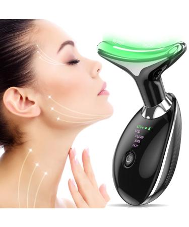 Firming Wrinkle Removal Device for Neck Face, Double Chin Reducer, Facial and Neck Massage Kits, Vibration Massager for Skin Care, Improve, Firm, Tightening and Smooth Dolphin-black
