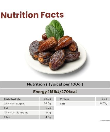 Zeina Pitted Deglet Nour Dates (4 x 200g) - Gluten Free & Vegan - Tunisian Dried Dates - Buy Online on GoSupps.com