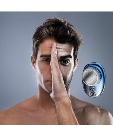 Mini Portable Electric Shaver for Men - Waterproof Razor with LED Display (Pure Blue) - International Shipping - Buy Online on GoSupps.com