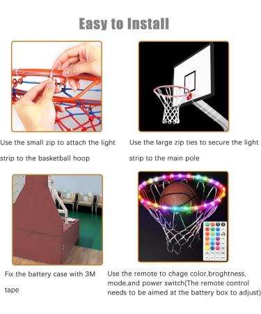 Remote Control LED Basketball Hoop Light - 16 Colors, 7 Flashing Modes - Perfect for Night Basketball Games and Training - Buy Online on GoSupps.com