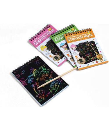 IFfree 16Pack Rainbow Scratch & Sketch Note Pads  Rainbow Scratch Mini Notes with Stylus Scratch Paper 10 Pages  Drawing Notepads Small Size.(Four Colours  with Four Stylus) - Buy Online on GoSupps.com