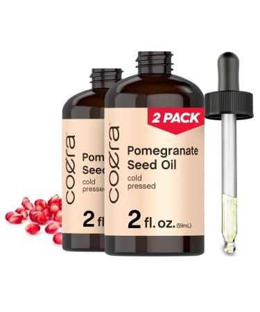 Pomegranate Seed Oil 4 oz (2 x 2 oz) | For Face & Hair | Promotes Clear Looking Skin  and Reduces Appearance of Fine Lines and Wrinkles | Non Comedogenic & Cold Pressed | SLS & Paraben Free | By Coera