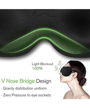 PrettyCare 3D Sleep Mask 2 Pack - Contoured Blackout Eye Mask for Sleeping, Blindfold for Airplane with Ear Plugs and Travel Bag - Black&Black - Buy Online on GoSupps.com