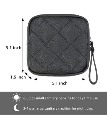 OWTING Sanitary Napkin Storage Bag and Makeup Organizer - Black | Menstrual Pad and Tampon Holder for Girls and Women - Buy Online on GoSupps.com