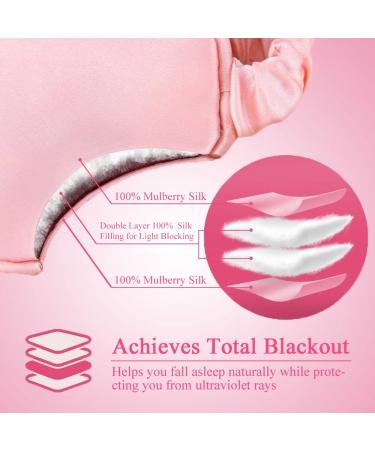 Luxurious Silk Sleep Mask with Double Layer Filling - Pink - Buy Online on GoSupps.com