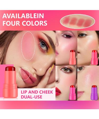 Aaiffey 2 Pcs Milk Jelly Blush Jelly Tint Blush Stick Sheer Lip & Cheek Stain Milk Cooling Water Jelly Tint Long Lasting Face Blushes Lip Gloss Cheek Solid Moisturizer Stick (03#+04#) 03#chill Red +04#splash Berry - Buy Online on GoSupps.com