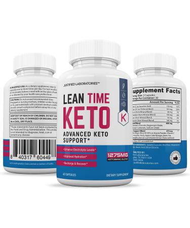 Lean Time Keto Pills 1275MG New & Improved Formula Contains Apple Cider Vinegar Extra Virgin Olive Oil Powder Green Tea Leaf 60 Capsules - Buy Online on GoSupps.com