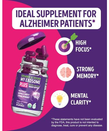 My Exosome Plus Clinically Tested Brain Smart Supplement with Organic Coffee Ginseng Ginkgo biloba Exosomes Vitamins B6 B12 & Folic Acid for Memory Focus Concentration & Cognitive Functions - Buy Online on GoSupps.com