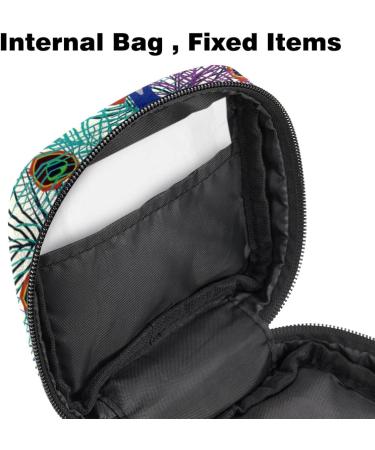 Buy Retro Napkin Storage Bag - Peacock Flower Pattern | Portable Menstruation Cup Bag for Teens & Women - Buy Online on GoSupps.com