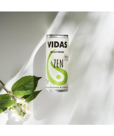 VIDAS | ZEN Relax Drink | Jasmine & Green Tea | 250 ml Can Pack of 12 | Soothing & Relaxing with Natural Ingredients - Buy Online on GoSupps.com