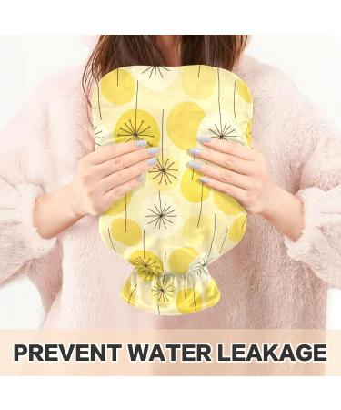 NAANLE 2L Hot Water Bottle with Abstract Flower Dandelion Cover - Ideal for Menstrual Cramps Pain Relief & Heat Therapy | Large Transparent Design - Buy Online on GoSupps.com