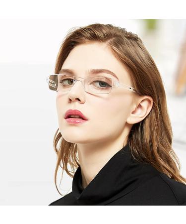 Hubeye 4 Pack Frameworkless Reading Glasses - Anti-Blue Light +2.25 Dioptries for Men & Women (Black/Clear/Blue/Purple) - Lightweight & Convenient Reading Aid - Buy Online on GoSupps.com