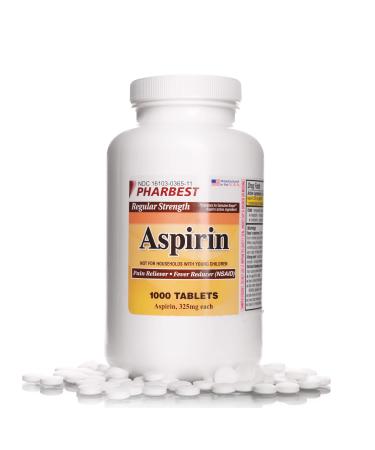 Aspirin 325 mg | Regular Strength | 1000 Count Uncoated Tablets