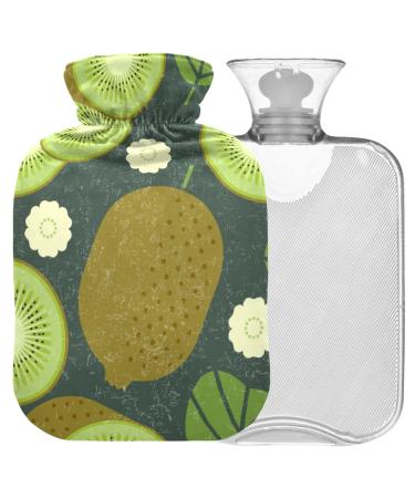 NAANLE SLICED KIWI hot water bottle with reference transparent hot water bottle 2l large hot hot water bottle for bed hand feet warmer pain relief heat and cold therapy