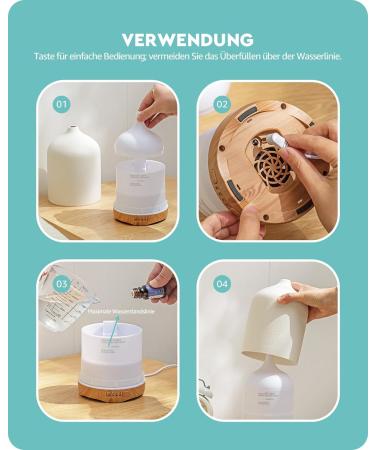 Baffect 250ML Ceramic Aromatherapy Diffuser with Night Light | Electric Room Fragrance & Timer | Perfect Christmas Gift - Buy Online on GoSupps.com