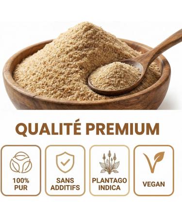 Poudre de Psyllium Noir Pure | 100% Graines de Plantago Indica | Riche en Fibres Solubles & Mucilage | Transit Intestinal Digestion | Laxatif Naturel Constipation | Sati t Cholest rol | Vegan - Buy Online on GoSupps.com