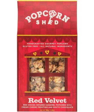 Popcorn Shed Red Velvet Gourmet Popcorn Gift Box - Gluten Free & Vegetarian Movie Night Snack - 160g (Pack of 1) - Buy Online on GoSupps.com