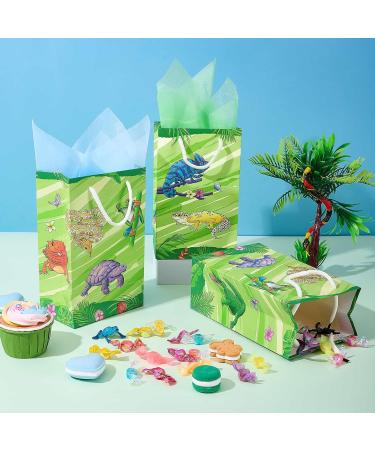 WERNNSAI Reptile Party Favor Bags - 16 PCS Reptile Birthday Party Supplies Gift Bags with Handles for Kids Boys Snakes Leopard Turtle Goodie Bags for Reptile Theme Camping Party Baby Shower Decoration - Buy Online on GoSupps.com