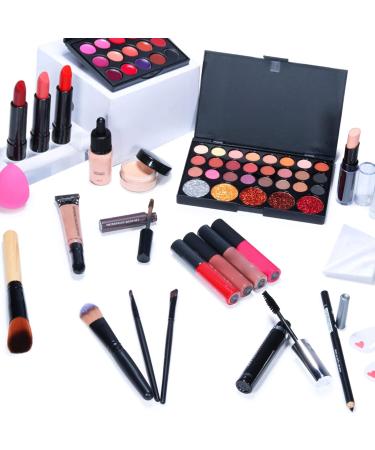 27Pcs Professional Makeup Set Portable Travel Makeup Storage Box Gifts for Beginner Girls (A) - Buy Online on GoSupps.com