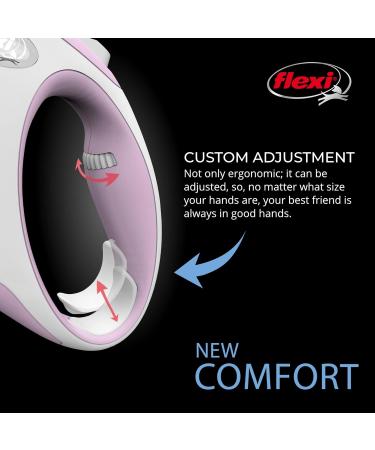 Flexi New Comfort Dog Leash - Ergonomic & Durable for Small Dogs up to 15kg | 4.8m Pink - Ideal for Comfortable Walks - Buy Online on GoSupps.com